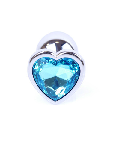 MyLove Toys - Jewellery Silver  Heart PLUG- Light Blue