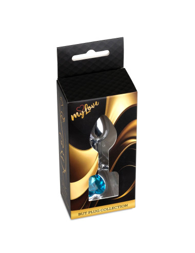MyLove Toys - Jewellery Silver  Heart PLUG- Light Blue