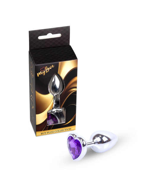 MyLove Toys - Jewellery Silver  Heart PLUG- Purple