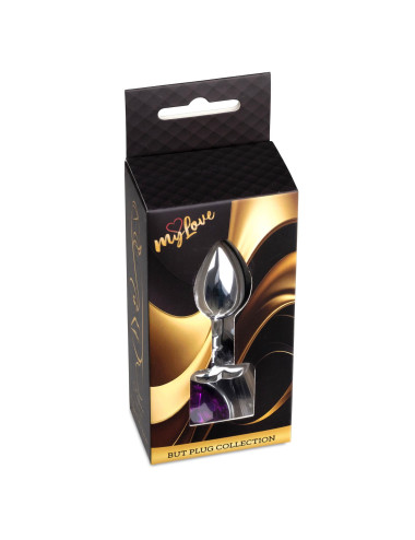 MyLove Toys - Jewellery Silver  Heart PLUG- Purple