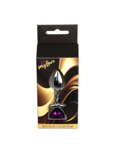 MyLove Toys - Jewellery Silver  Heart PLUG- Purple