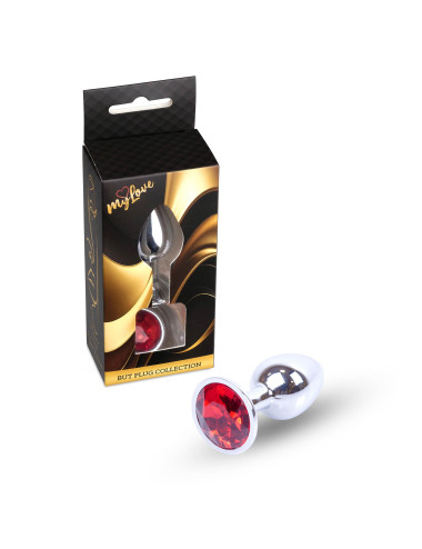 MyLove Toys - Jewellery Silver PLUG- Red - Biżuteria Analna, Zabawki Analne, Safe Stainless Steel