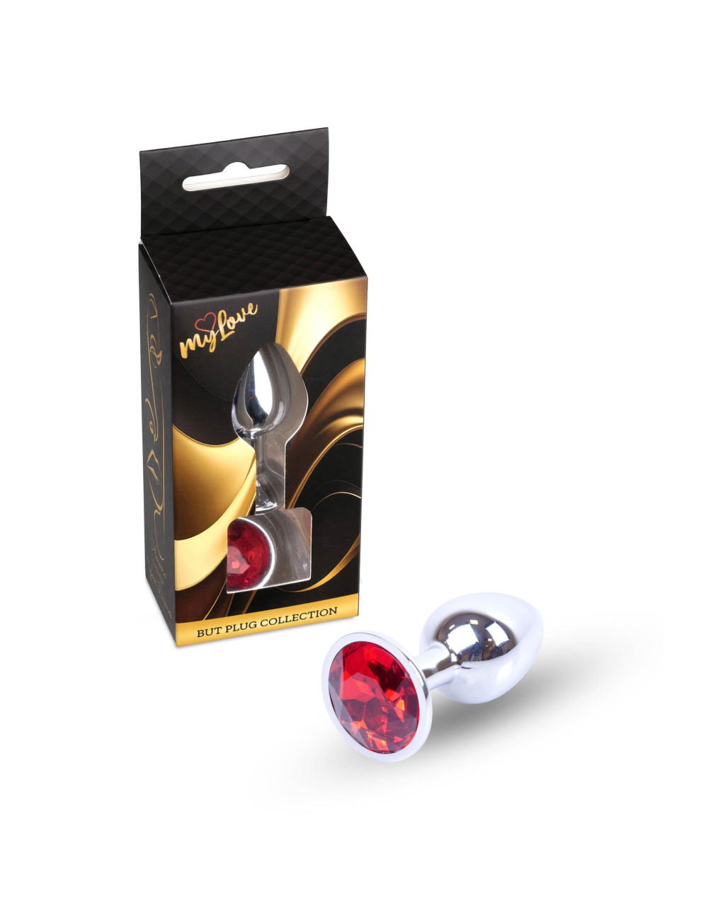MyLove Toys Biżuteria Analna Plug Silver z Czerwonym Kryształem
