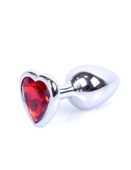 Plug-Jewellery Silver  Heart PLUG- Red
