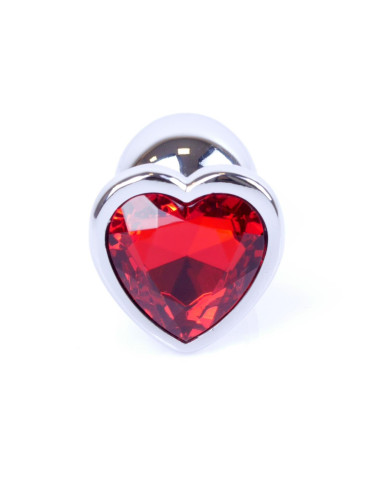 Plug-Jewellery Silver  Heart PLUG- Red