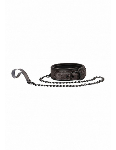 Ouch - Elegant Collar with Leash - Titanium Grey