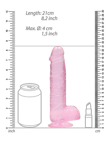 8 / 20 cm Realistic Dildo With Balls - Pink