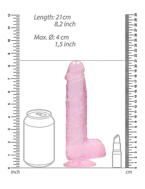 RealRock Realistyczne Dildo z Jajami 20 cm Różowe