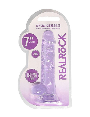 7 / 18 cm Realistic Dildo With Balls - Purple