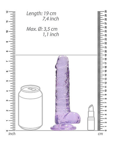 7 / 18 cm Realistic Dildo With Balls - Purple