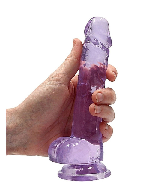 RealRock Realistyczny Dildo z Jąidłami 18 cm Fioletowy