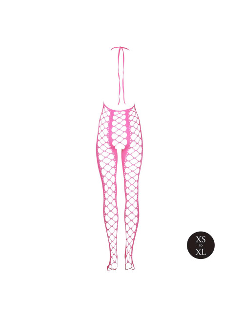 Bodystocking z halterneck - Pink, Neon UV - Bielizna damska XS/XL
