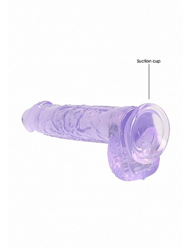 6 / 15 cm Realistic Dildo With Balls - Purple