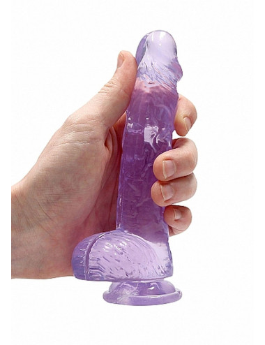 6 / 15 cm Realistic Dildo With Balls - Purple
