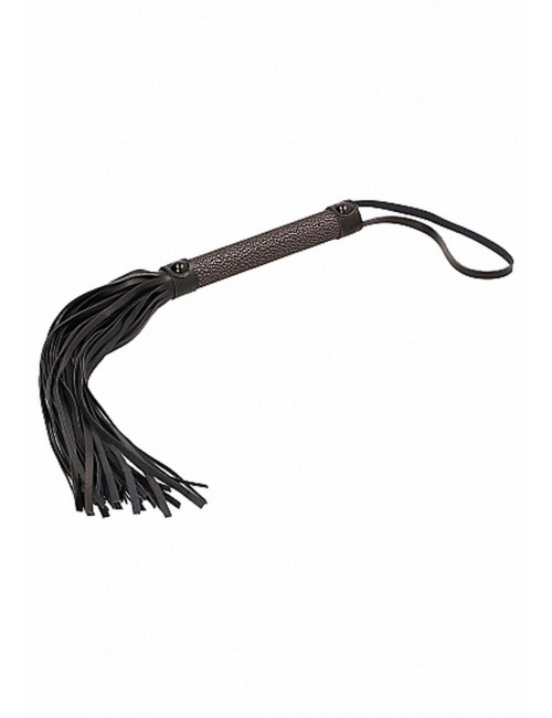 Ouch! Elegant Flogger Titanium Grey - Skórzany Flogger BDSM