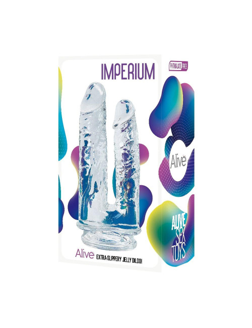 Dildo Podwójne Jelly Imperium SZ01 - Przyssawka, Realistyczny Kształt, Wodoodporny