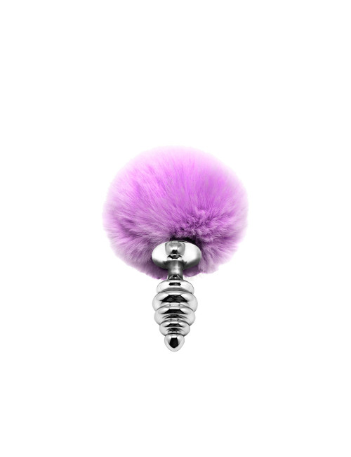 Metal Anal Fluffy Twist Plug S pink