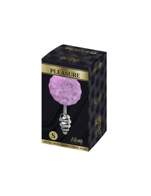 Metal Anal Fluffy Twist Plug S pink