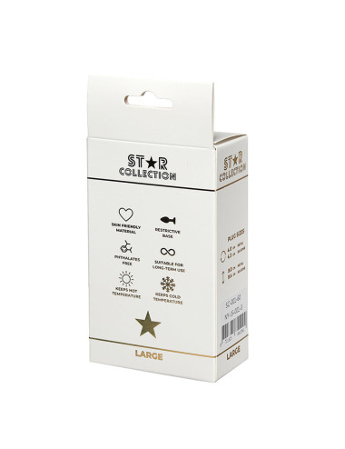 Star Collection - Silver Metal Anal Plug L - Light Pink Stone