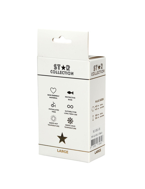 Star Collection Czarny Silikonowy Korek Analny L (10x4 cm)