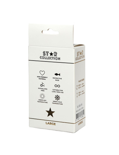 Star Collection - Pink Silicone Anal Plug L - Clear Stone