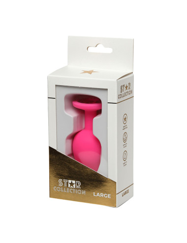 Star Collection Pink Stone Anal Plug L – Biżuteria analna i Zabawki analne