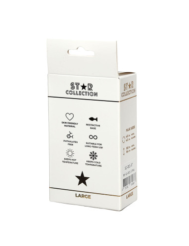 Star Collection - Pink Silicone Anal Plug L - Pink Stone