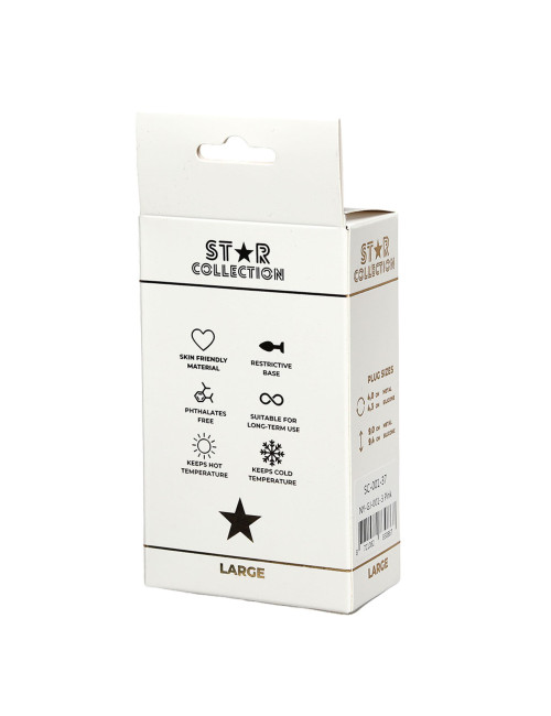 Star Collection Różowy Korek Analny L z Ozdobnym Kamieniem