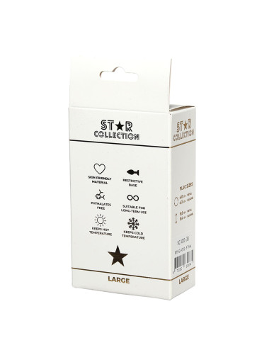Star Collection - Pink Silicone Anal Plug L - Light Blue Stone