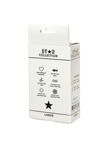 Star Collection - Pink Silicone Anal Plug L- Purple Stone