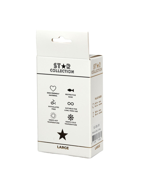 Star Collection Różowy Silikonowy Korek Analny L z Fioletowym Kamieniem