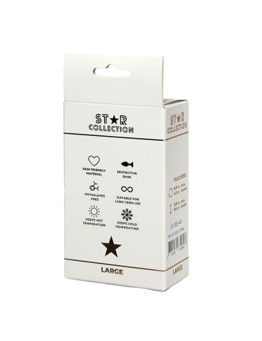 Star Collection - Pink Silicone Anal Plug L - Light Pink Stone