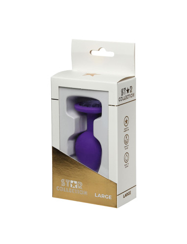 Star Collection - Purple Silicone Anal Plug L - Purple Stone