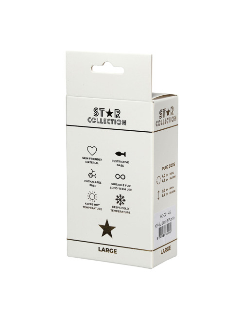 Star Collection Fioletowy Silikonowy Korek Analny L – Jasnoróżowy Kamień