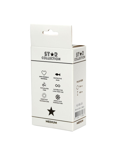 Star Collection - Black Silicone Anal Plug M - Purple Stone