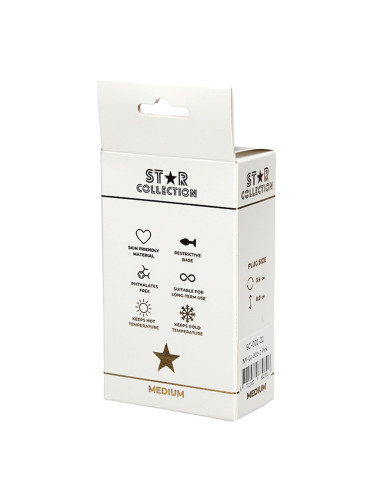 Star Collection - Pink Silicone Anal Plug M - Clear Stone