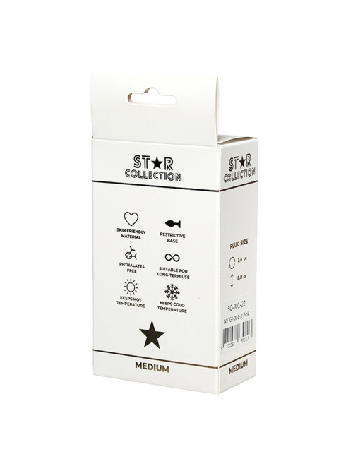 Star Collection Różowy Korek Analny M z Różowym Kamieniem
