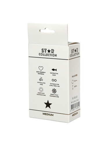 Star Collection - Pink Silicone Anal Plug M - Light Pink Stone