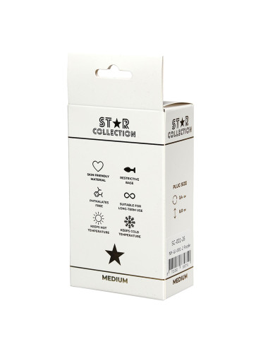Star Collection - Purple Silicone Anal Plug M - Clear Stone