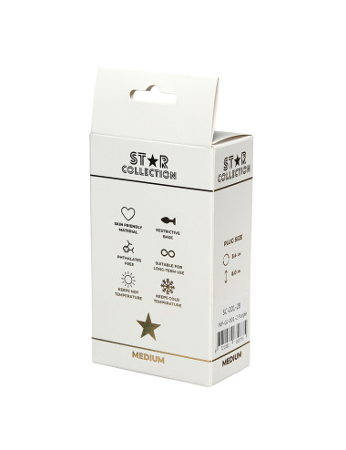 Star Collection - Purple Silicone Anal Plug M - Light Blue Stone