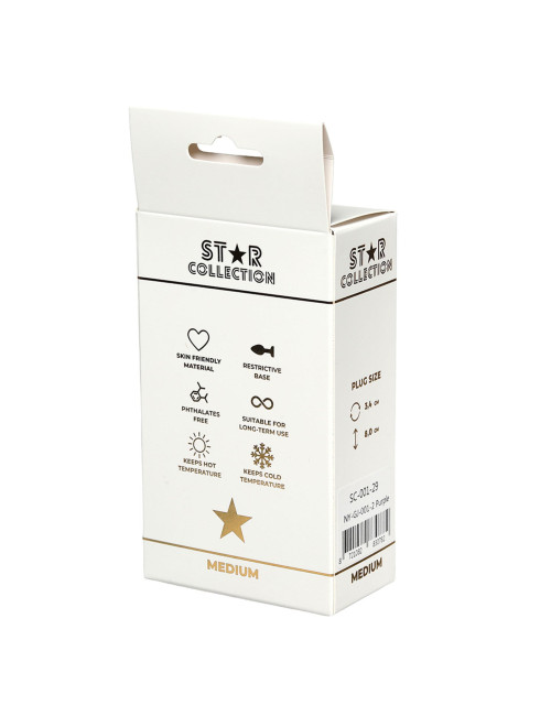 Star Collection Fioletowy Korek Analny M z Fioletowym Kryształem
