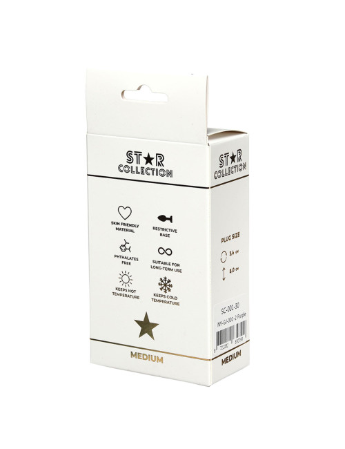 Star Collection Fioletowy Korek Analny M z Jasnoróżowym Kamieniem