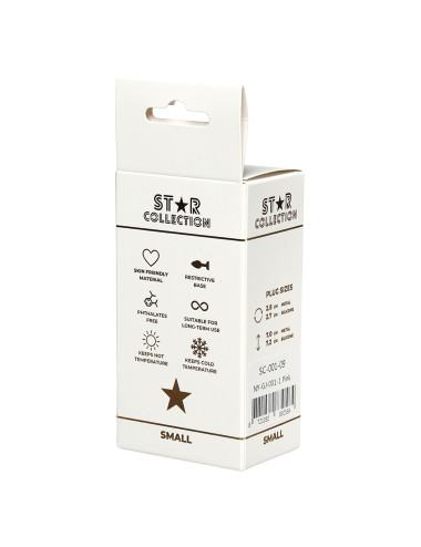 Star Collection - Pink Silicone Anal Plug S - Purple Stone