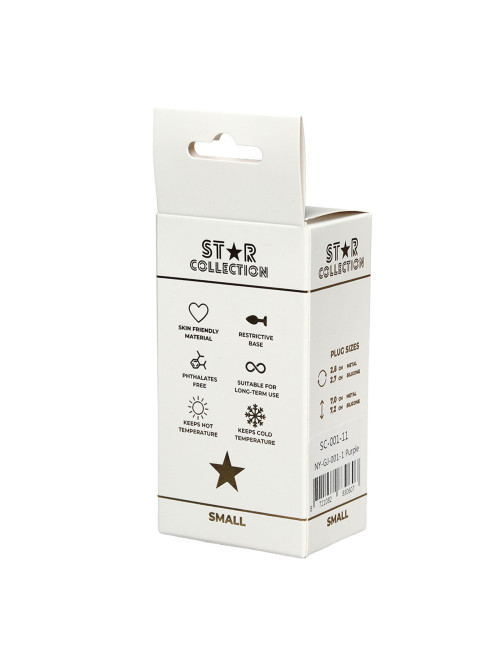 Star Collection Fioletowy Silikonowy Korek Analny S z Kryształem