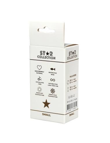 Star Collection - Purple Silicone Anal Plug S - Pink Stone