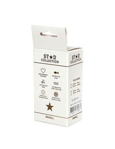 Star Collection - Purple Silicone Anal Plug S - Purple Stone