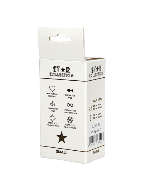 Star Collection Metalowy Korek Analny S z Jasnoróżowym Kryształem