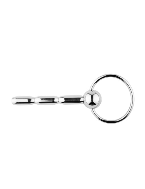 Penis Plug No. 03 – Metalowy plug do cewki z pierścieniem – Pas Cnoty, Zabawki BDSM, Stal nierdzewna