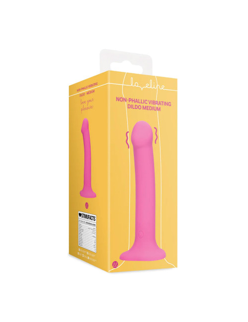 Loveline Non-Phallic Wibracyjne Dildo Medium (Różowe)