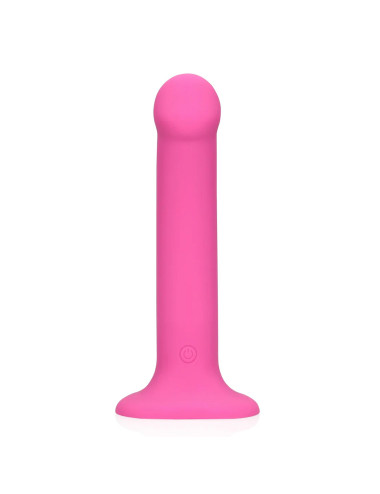 Non-Phallic Vibrating Dildo - Medium - Powerful Pink
